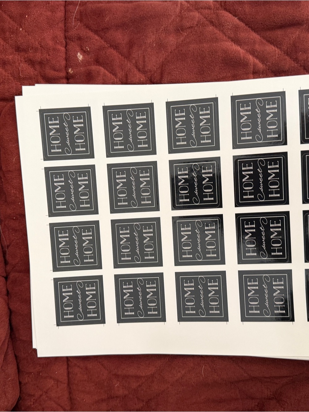 Red "Home Sweet Home" Sticker Sheet - Home Design - Picture 4 of 7